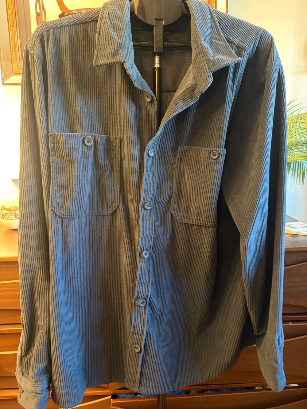 32 Degrees Men's Slate Blue Corduroy Button-Down Shirt